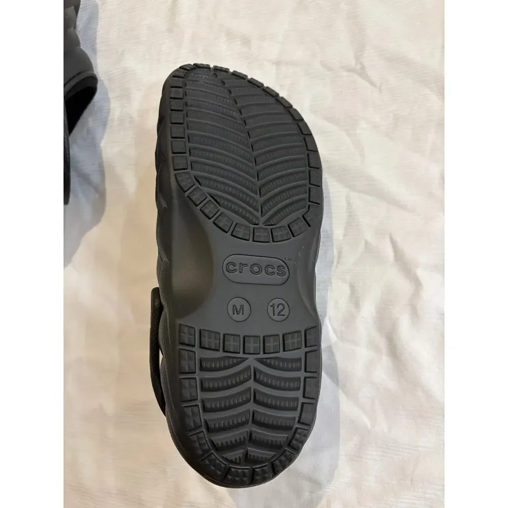 Crocs Classic Fleece Lined Overpuff Slip On Clogs Shoes Black Mens 12